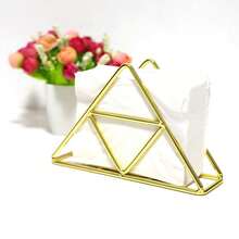 1pc Stylish Modern Metal Napkin Holder For Bathroom And Kitchen - Table Accessory For Tissue Organization - Golden/Rose Gold/ Black - Multicolor - View 11