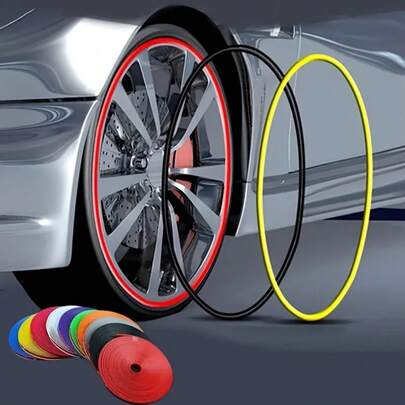 1pc Universal Car Wheel Decorative Protective Strip, 800cm/314.96in Anti-Scratch Rim Protector, Vehicle Color Wheel Rim Protector, Decorative Tire Trim