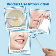 Nose Wax Sticks Applicators ABS Wax Rod Wand Nose Waxing Strips Nostril Cleaning Removal For Cleaning Nostrils And Removing Nose Hair,Eyebrow For Men Women, Disposable Wax Applicator Sticks - White - View 5