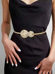 Thin Belts For Dresses Elastic Stretch Women Waistband Metal Belts 2024