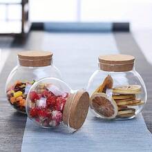 Storage Container, 500ml/16.91oz Round Glass Storage Jar With Cork Lid, Leak Proof And Reusable Food Storage Box, For Coffee, Tea, Spices And Dry Foods, Kitchen Organizers And Storage, Kitchen Accessories - Trong sáng - Xem 7