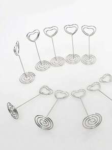 10PCS Table Number Holders, Place Card Holders,Table Number Stands,Table Card Holder, Photo Picture Holders For Centerpieces, Wedding, Party, Birthday (Heart Shaped) - Multicolor - View 7