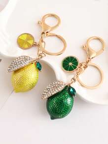 Creative New Rhinestone Decor Lemon Shape Keychain, Perfect For Women, Bag Charm, Car Key Chain Car Accessories School Cute Goth Y2k Christmas Gift Ideas Bag Accessories Lanyards With Id Holder Car Accessories Bag Charms Car Teacher Friend Sister