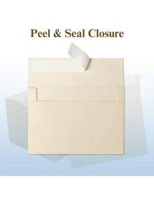 Cream Blank Cards And Envelopes, 5x7 Folded Ivory Cardstock And A7 Envelopes Self Seal 100 Pack For Wedding, Invitations, DIY Greeting Cardstock, Thank You Cards & All Occasion - CREAM - View 3