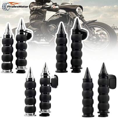 Empuñaduras antideslizantes para motocicleta de 1 pulgada (25 mm) con cubierta de manillar de goma universal para Harley, Kawasaki, Suzuki Cruiser, accesorios para manubrio de motocicleta, motocicleta, motocross, accesorios para motocicleta, accesorios para Pitbike