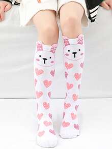 1 双卡通儿童长款过膝袜，透气，适合男孩和女孩日常穿着 - 彩色 - 查看 3