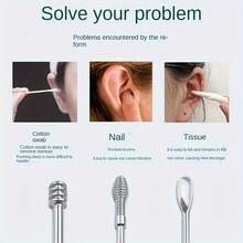 10pcs Stainless Steel Ear Wax Removal Tool Set Spiral Rotating Ear Picking Spoon & Ear Picker Spoon For Cleaning & Collecting Ear Wax-Perfect As A Gift For Friends And Family - 10pcs - View 9