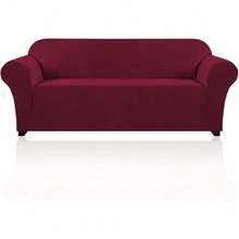 Stretch Sofa Slipcover Couch Covers Dogs Pet Friendly Fitted Furniture Protector Sofa Covers With Non Slip Elastic Bottom For 3 Cushion Couch - Burgundy Red - View 1