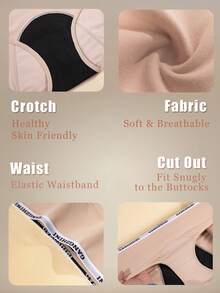 2pcs Woman Basics Menstrual Panties Period Shorts Menstruation Period Underwear Breathable Holes Panel Physiological Panties Triangle Briefs Comfortable Fit Physiological Knickers Protection Leak Proof Underpants Black Red Seamless - Multicolor - View 3