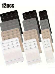 12 个弹性胸罩扣件、内衣延长扣件、2/ 3/ 4 个钩扣件、可调节后背扣件、内衣扣件延长扣件（带绳带）