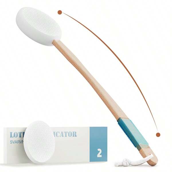 4 Stück Rücken Lotion Applikator | Einfach zu erreichen | Selbstauftragende Creme Sonnencreme | Enthält 1 Applikatorgriff, 4 Pads