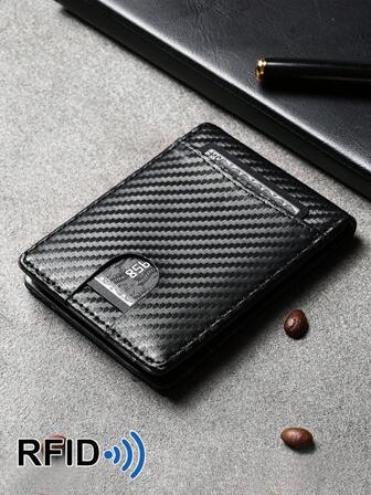 BATSIOE 男士钱包 优质仿皮 RFID 屏蔽 简约双折款式 带金属钱夹 - 男士礼物 钱包 钱包 钥匙扣 卡片钱包 钱包 迷你钱包 钱包 腕带钱包