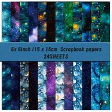 12/36/24 Sheets Starry Sky Scrapbook Paper, Mystery Colorful Pattern Paper Set, Aesthetics Scrapbook Paper Pack For Junk Journals Bullet Journal Card Making Decorative Background, Back To School, Birthday Decorations, Mother's Day Decor - Multicolor - View 4