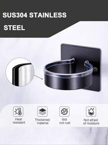 Soporte de pared para secador de pelo, organizador de baño para secador sin taladro, estante para plancha, tenaza, y otros utensilios de aseo