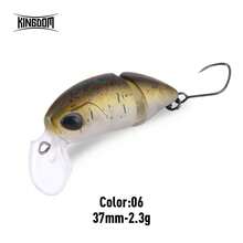 Kingdom 双节小鱼饵 2.3 克 37 毫米 浮动硬饵 ABS 渔具 人造硬饵 摇摆饵 渔具 摇摆器