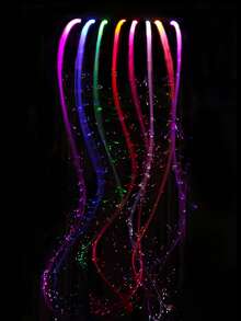 Rechargeable LED Fiber Optic Whip - 360° Swivel, 36 Mode Effects, Super Bright | Perfect For Raves, Parties, EDM, Light Shows, Festivals, Halloween & Christmas Decor - Colorful Glowing Braids - View 8