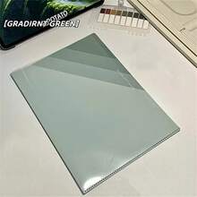 L-Shaped Large Capacity 5-Section Folders, Gradient Green, Purple, Blue - Acrylic Nitrile Styrene Plastic, Great For Storing Test Papers And Student Documents, Test Paper Organizer | L-Shaped Design | Thick Plastic Construction, Back To School, School Supplies - Multicolor - View 7