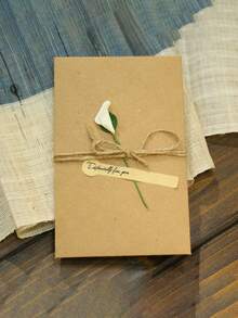 1 Set Of Kraft Paper Greeting Cards, Invitations, Invitations With Dried Flowers And Envelopes, Suitable For Weddings, Graduations, Holidays, Birthdays, Parties, Bridal Gifts, Valentine's Day, Teacher's Day, Christmas, New Year, Graduation Season, Gift Cards, Invitation Cards,Fathers Dad Gift,Teacher Gifts, Teacher's Day, Thank You Teacher