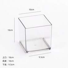 方形亚克力透明盒，一体式防漏容器，适用于花卉、植物、水培 - 無色 - 查看 9