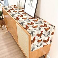 1 pieza Camino de mesa con diseño de gallo impreso, 4/6/8 piezas Manteles individuales con diseño de gallo impreso, adecuado para vacaciones, fiestas, cumpleaños, cenas, decoración de mesa de cocina y comedor, decoración del hogar y la vida en todas las estaciones