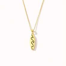 Wave Oval Surfboard Pendant Necklac - Vacation Style Jewelry For Beach Holidays, Daily Wear & Gifting