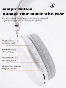 Wireless Bluetooth Headset Outdoor Sports Gaming Wireless Headphones With Mic Noise-Proof Bluetooth Earphones For Home Office Cellphone PC For Phone / Computer / Tablet