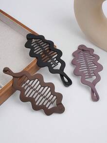 3 件装极简哑光纯色香蕉发夹，优雅垂直发夹，适合马尾辫、发髻发型、学校用品