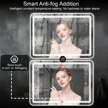 LED Bathroom Mirror Anti-Fog Wall Mirror With Lights Stepless Dimmable, Lighted Bathroom Mirrors For Wall, Rectangle Bathroom Vanity Mirror With Front And Backlight - 90*60cm - Xem 2