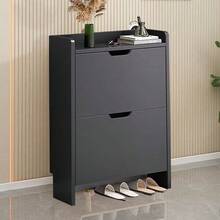2 Drawer Shoe Rack Shoes Storage Cabinet Wooden Cupboard Organiser Holder Stand - Black - View 6