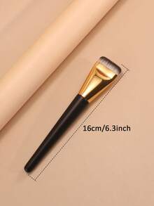 1pc Ultra-Thin Flat Foundation Brush, Multi-Functional Facial Makeup Tool Suitable For Makeup Beginners To Easily Create Confident Makeup Look - Black - View 5