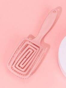 蓬松高颅毛猪肋梳2件套女士专用长发按摩梳镂空家用大弯梳 - 彩色 - 查看 4