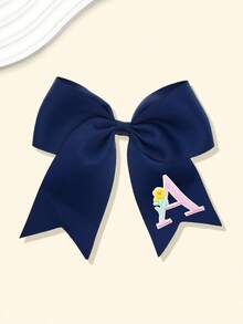 1个26个字母A-Z刺绣蝴蝶结马尾发夹，时尚女孩礼物，青少年女孩发夹，适合节日、派对、学校等场合。 - 藏蓝色 - 查看 4