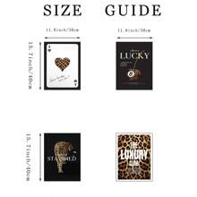 4pcs Vintage Leopard Wall Art Picture Luxury Magazine Cover Prints Canvas Paintings Lucky 8 Ball Poster Girly Aesthetic Decor For Bedroom, Living Room, Or Office ,Dorm Room Decor Gift For Her Umframed