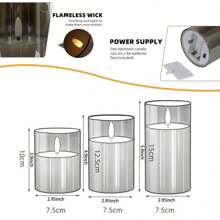 1/3 Peças Luzes de Vela LED Sem Chama, Velas Eletrônicas Premium Cinza, Lâmpadas de Vela 3D à Bateria, Decoração Doméstica Ambiente Romântico, Adequado para Casa, Quarto, Festa, Casamento, Aniversário, Feriado, Decoração de Vela para Proposta