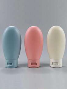 1 pièce/3 pièces Bouteille de voyage rechargeable en silicone étanche et compressible. Ensemble de bouteilles de voyage en silicone pour cosmétiques, shampooing et liquides. Contenants rechargeables et étanches. Ensemble de bouteilles de voyage pratique, essentiels de voyage retour à l'école.