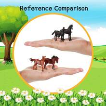 12pcs Mini World Famous Horse Figure Toys With Corral Fence Panel Accessory Playset, Realistic Horses Decorative Toys Set, Hand-Painted Pony Animals Educational Toy, Cake Toppers/Christmas Decor/Birthday Gifts For Boys & Girls - Multicolor - View 7
