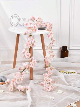 1/2/5 件人造樱花藤花环、婚礼装饰、天花板悬挂装饰、卧室装饰、派对和活动用品、人造花