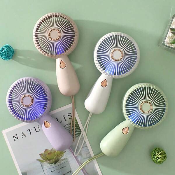 AIR 1pc Handheld Fan Usb Mini Portable Rechargeable Small Fan Digital Display Folding Aromatreatment Small Electric Fan Portable Dormitory Office Mini Neck Fan