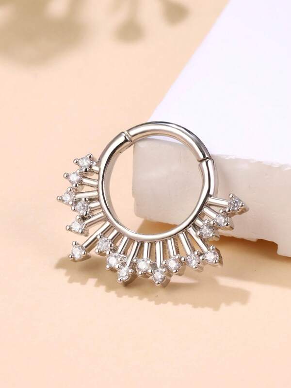 Leocuci Septumringe Nasenringe Kreolen für Frauen Hypoallergen Daith Helix Knorpel Piercing Schmuck Mond 316L Edelstahl Septum Piercing Schmuck 16G 8 mm