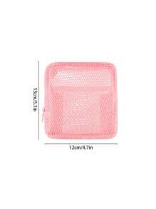 1/3 Pcs Dopamine Color Tofu Bag Large Capacity Portable Mesh Makeup Pouch Lipstick Organizer Net Cosmetic Bag Sanitary Pad Pouch