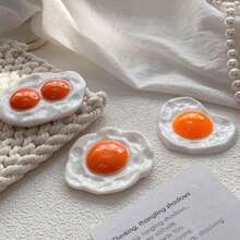 Large Size Fried Egg Simulation Purse Egg Resin Accessories Doll House Food And Play Desktop Ornaments Phone Cases Hair Accessories Refrigerator Stickers DIY Decorative Accessories - Multicolor - View 7