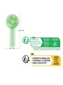 [Portable 3-Speed Handheld Fan] USB Rechargeable Mini Fan With 500mAh Battery - Safe Gentle Breeze Suitable For Makeup/Beach/Office, Compact Cooling Essential For Women Travel And Outdoor In Summer