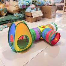 彩虹隧道系列猫隧道 DIY组装 可折叠猫隧道玩具 互动猫隧道玩具 新型智能猫玩具