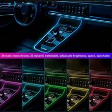 6/10/14/18/22 In 1 Car Interior Symphony RGB LED Ambient Light Stripes Atmosphere Lighting DIY Acrylic Guide Fiber Optic Light Music Sync APP/Remote Control - 6 In 1 Kit - View 6