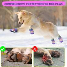 Dog Shoes For Hot Pavement, 4 Pack Breathable Dog Boots& Paw Protectors, Outdoor Dog Booties For Hardwood Floors, Reflective Dog Shoes Large Size Dogs