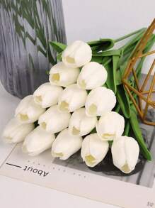 1pc/5/10/15/20/25/30 Pcs Artificial Pink Tulip Flowers, Soft Touch Spring Flowers For Valentine's Day Vase Table Centerpiece Kitchen Wedding And Home Decoration
