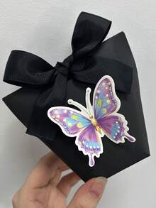 10pcs/1pc Colorful 3D DIY Butterfly Kraft Paper Embossed Ribbon Bow Mini Gift Box, Elegant Mysterious Gift Packaging Box For Wrapping Gifts, Candies, Cookies, Suitable For Parties, Birthdays, Mother's Day, Summer Weddings, Father's Day, Graduation, Daily & Holiday Events - Colorful Butterfly Gift Box - View 2