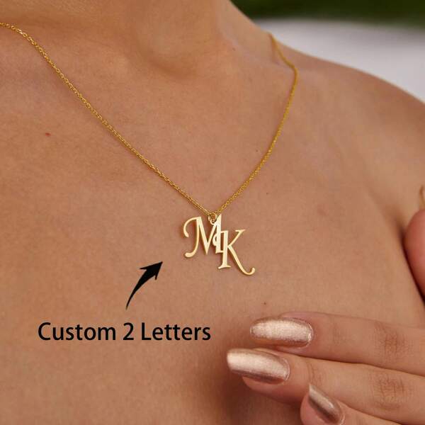 Colar Personalizado com Duas Letras, Joia de Inicial Dupla, Colar de Letra Personalizado, Joia de Casal Personalizada, Colar Feito à Mão, Presente para Ela, Suprimentos Escolares, De Volta às Aulas, Presente Escolar, Para Escritório, Para Escola, Para Sala de Aula, Para Presentes de Professor, Para Universidade, Para Colegas, Para Quartos de Dormitório, Para Professor, Para Meninos e Meninas, Para Adolescentes, Alunos do Ensino Fundamental, Alunos do Ensino Médio, Alunos do Ensino Médio, Estudantes Universitários, Calouro, Segundo Ano, Alunos Iniciantes