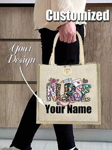Bolsa de lona personalizada divertida con diseño de cartas de enfermera enamorada - Bolsa de enfermera para mujer, accesorios de enfermera para el trabajo, regalos de enfermera para mujeres, bolsa de enfermería para mujeres, esposa y madre, regalos de graduación, cumpleaños, jubilación y agradecimiento, Kit de supervivencia de enfermera, Vuelta a la escuela - Multicolor - Ver 8