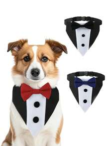 Hochzeitsanzug Sabberhandtuch Hundehalsbänder Fliege Hochzeitsanzug Dreiecktuch Haustier Dreiecktuch